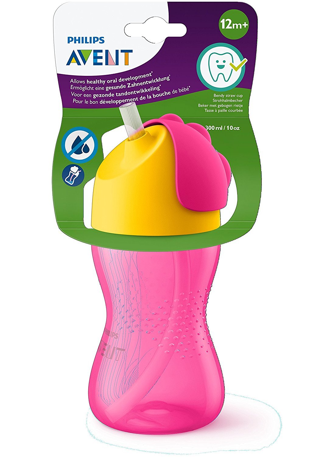 Avent Philips Baby Straw Sipper |10 Fl Oz | Anti Spill Sippy Cup With Soft Silicone Straw Bpa Free & Non Toxic For Baby/Kids Of 