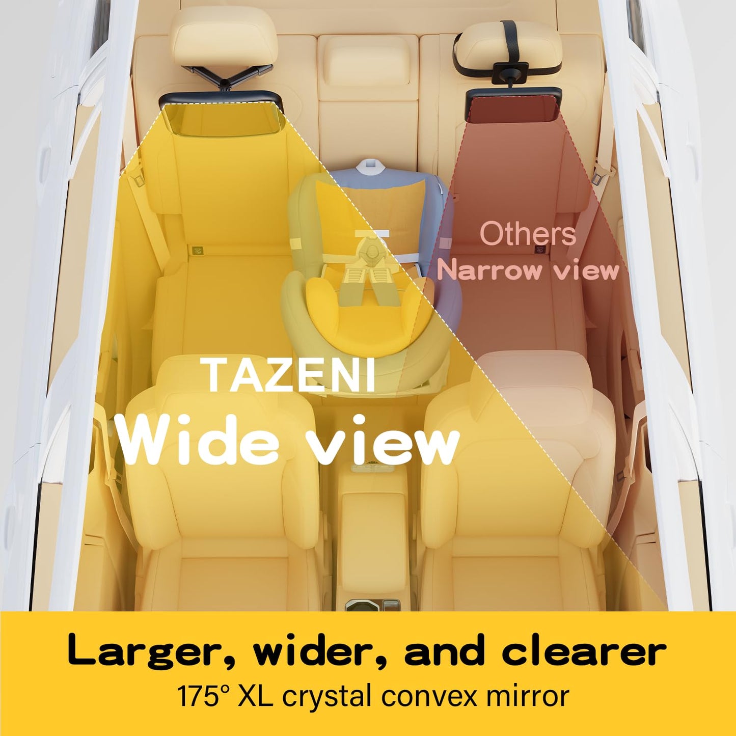 Tazeni Baby Car Mirror For Baby Hook Clip Design Shake Baby Mirror For Car Seat Mirror Rear Facing Never Shake Easy Install Back