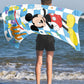 Disney Mickey Mouse Bath Pool Beach Towel - Checkered Kids Super Soft & Absorbent 100% Cotton Towel, Measures 28 X 58