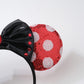 Foeran Mouse Ears Headbands Shiny Bows Mouse Ears Glitter Party Princess Decoration Cosplay Costume For Girls Women (Red And Bla