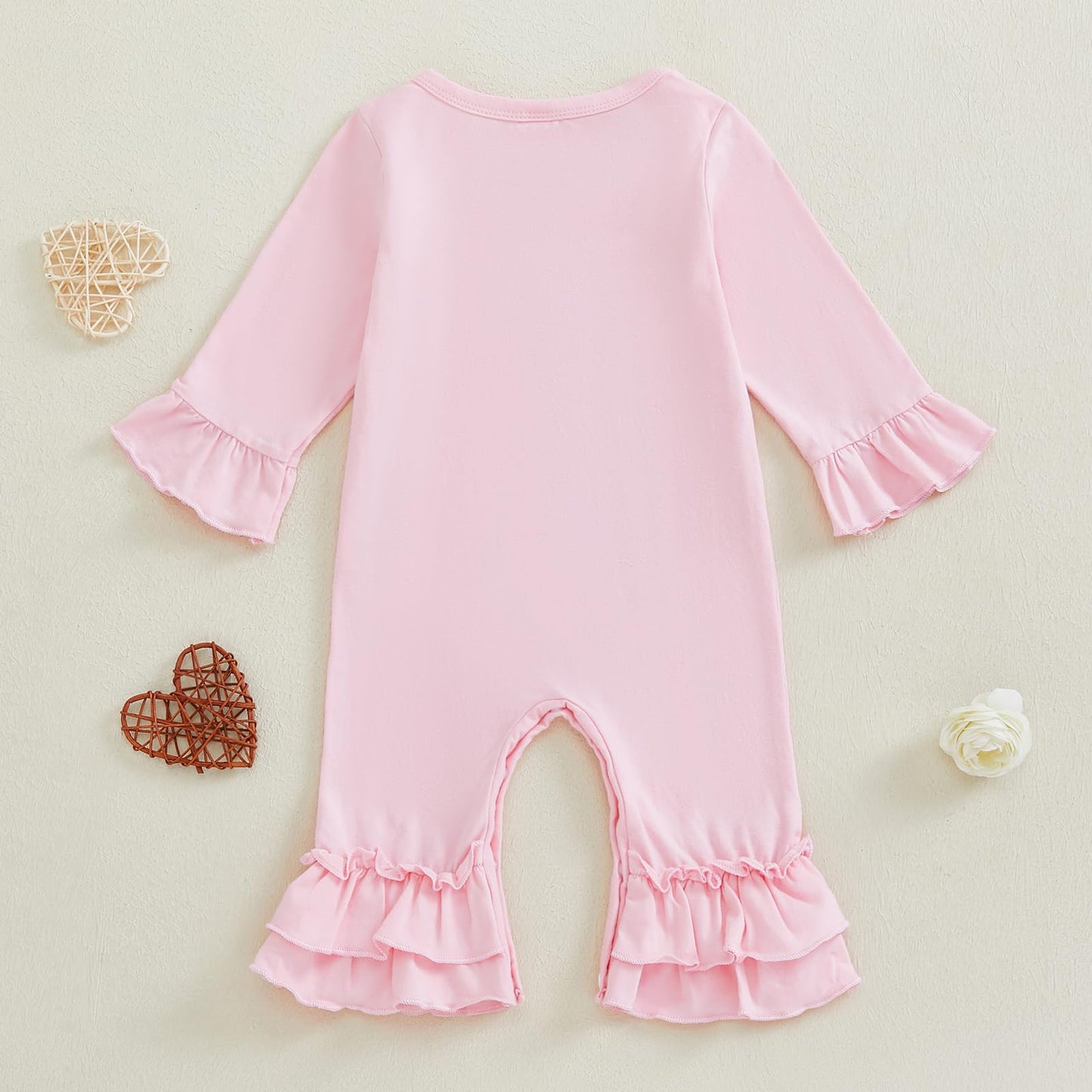 Citgeett My First Valentines Day Baby Girl Outfit Love Long Sleeve Romper Jumpsuit Valentines Onesie Newborn Spring Clothes (Val