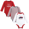 Hudson Baby Unisex Baby Cotton Long-Sleeve Bodysuits, Valentine Truck, 3-6 Months