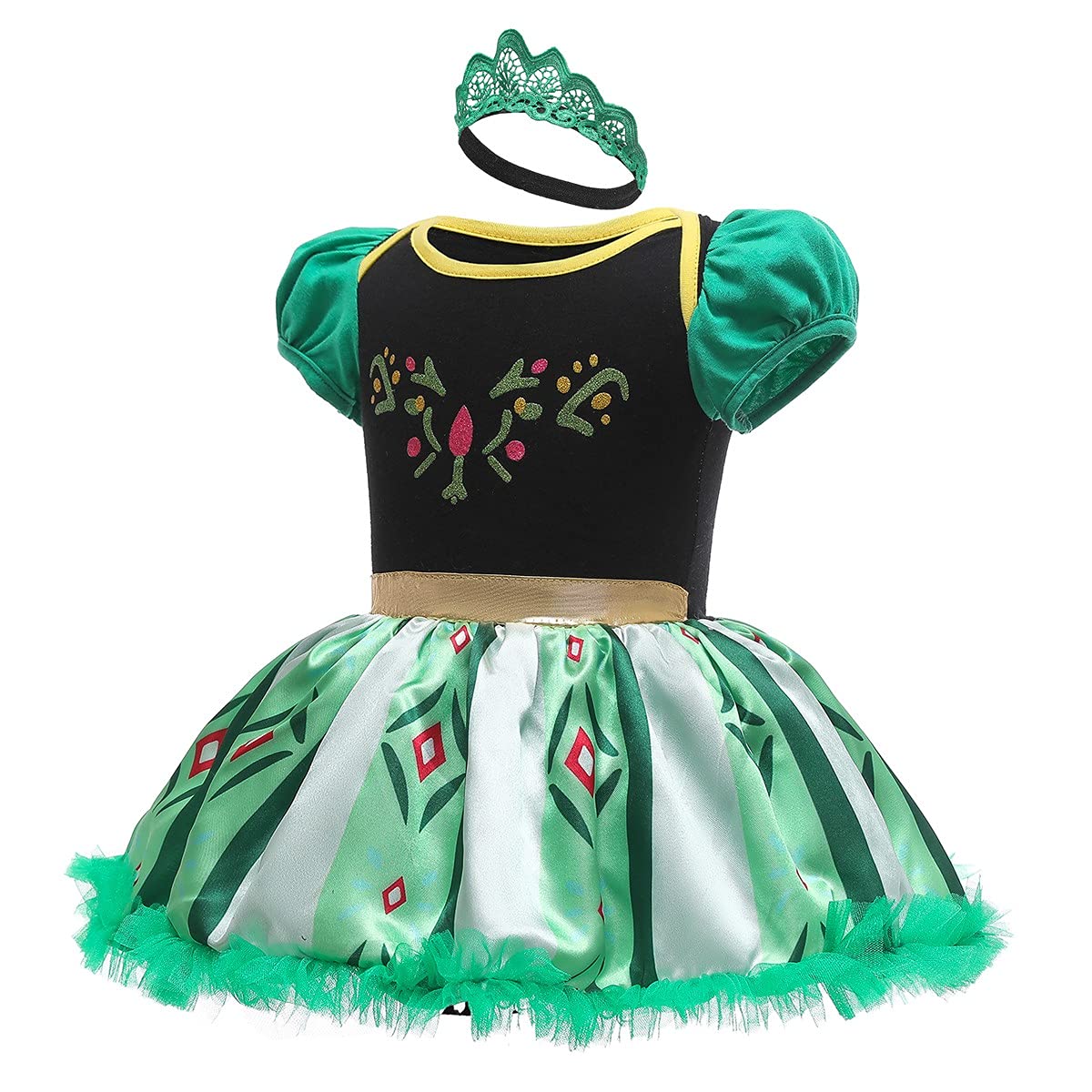 Fmyfwy Newborn Baby Girls Anna Princess Costume Halloween Christmas Birthday Romper Tutu Dress W/Headband 80