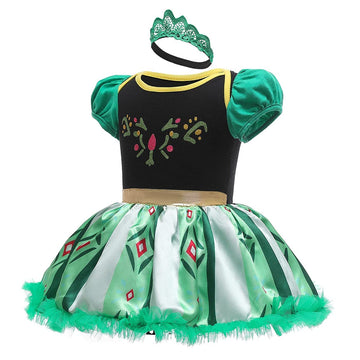 Hihcbf Baby Girls Anna Princess Halloween Costume Christmas Birthday Bodysuit Romper Tutu Dress W/Headband