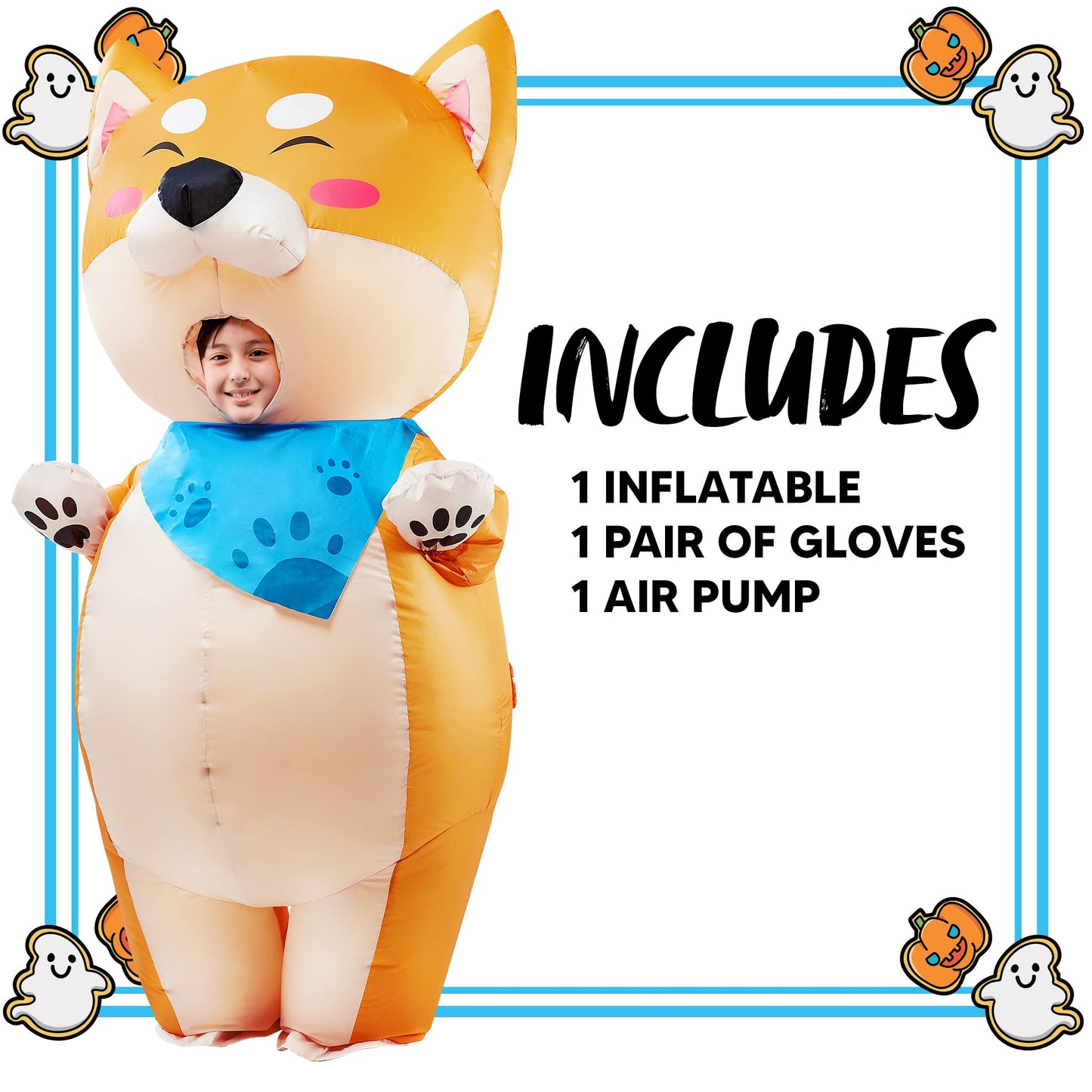 Spooktacular Creations Inflatable Costume For Kids, Shiba Inu Inflatable Dog Costume, Full Body Air Blow Up Costumes, Inflatable