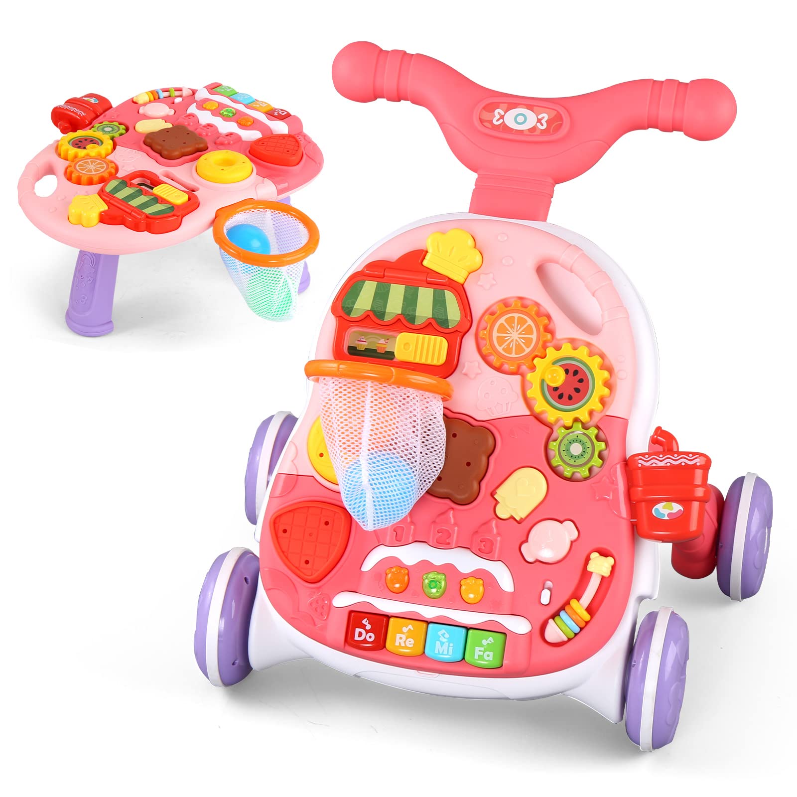 Eners Sit To Stand Baby Learning Walker With Wheels, 2 In 1 Baby Push Walkers An WBCBBB0B6DRN7R2