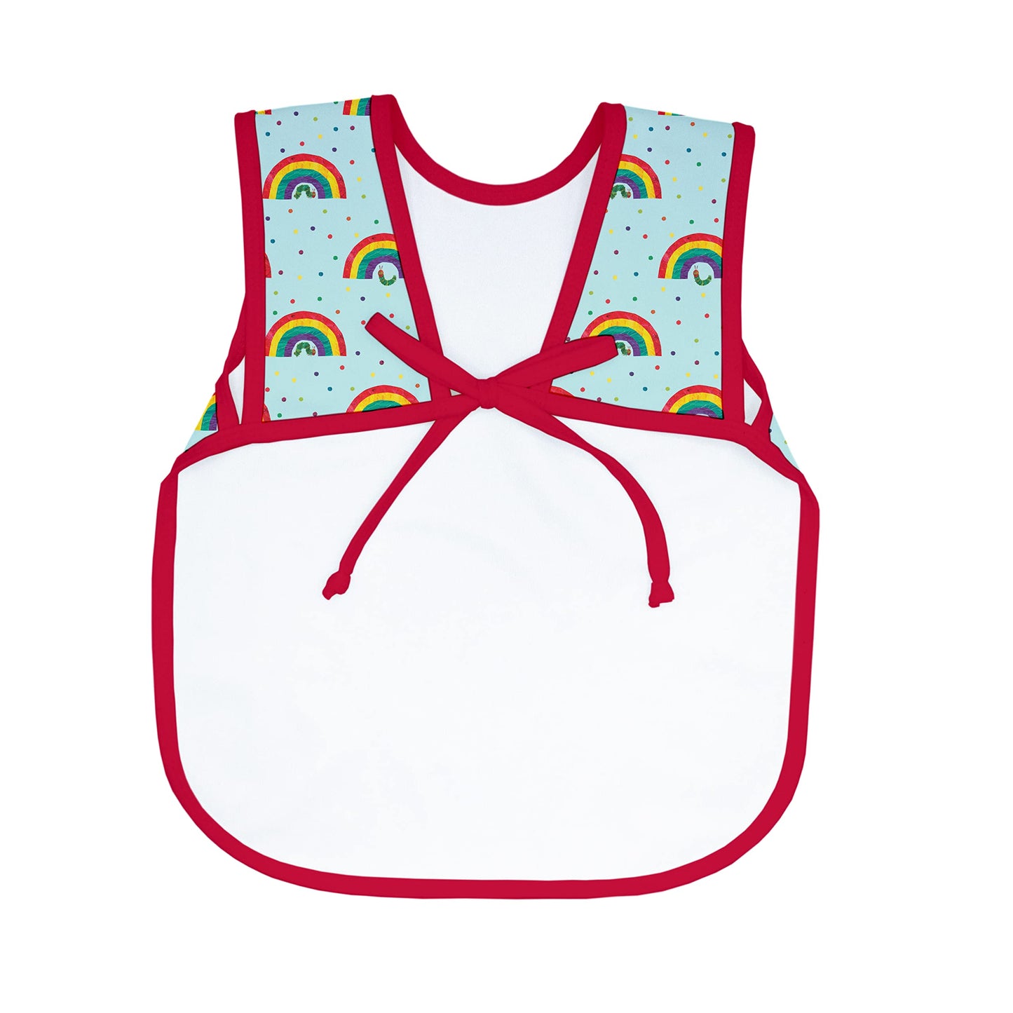 Bapronbaby Eric Carle Rainbow Caterpillar Bapron - No Neck Tie Safer Bib For Baby & Toddler - Soft Waterproof Stain Resistant -