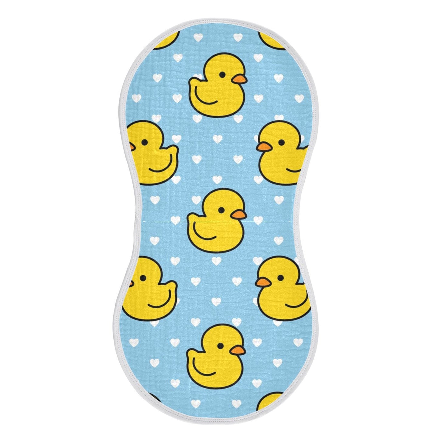 YYZZH Cartoon Cute Duck Heart Pattern Muslin Burp Cloths for Baby 1 Pack 100% Cotton Baby Washcloths Bibs for Boy Girl