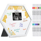 Thyle Honeycomb Baby Shower Sonogram Frame with 12 Markers Baby Shower Party Favors Signature Frame Guest Book Ultrasound Pictur