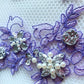 Wtbv.N 23X9Cm Sew On Beaded Rhinestones Light Purple Lace Applique Veil Manual Diy Accessories 2Pcs/Bag