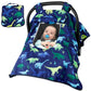 Carseat Cover Boy, Winter Baby Carseat Seat Cover, Carseat Canopy Cozy & Warm Cover With Peep Windows, Blue Dinosaur Stuff