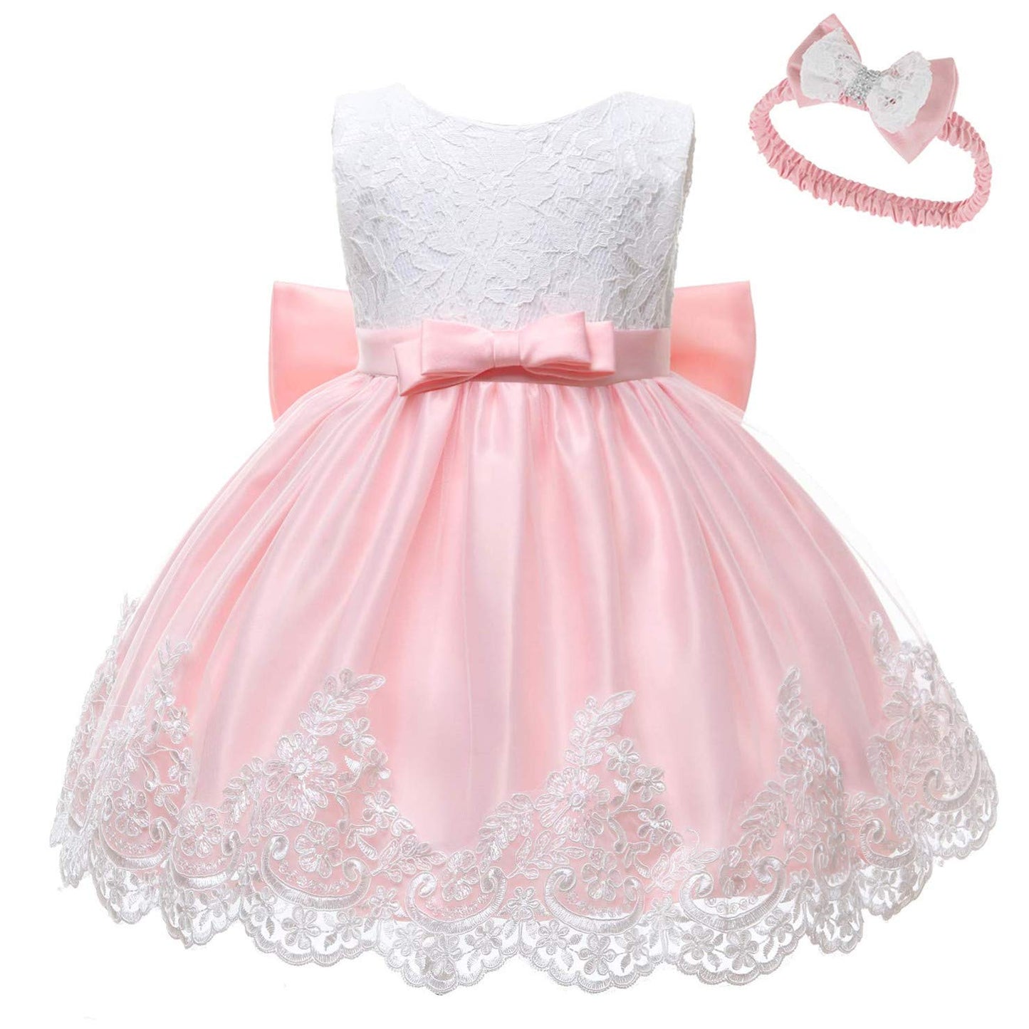 Nssmwttc Princess Girls Ball Gown Dress Child Birthday Party Christmas New Year Dresses Toddler Christmas (Pink01,90)