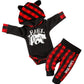 Fommy Baby Boy Clothes 9-12 Months Baby Bear Hoodies Baby Clothes Boy Outfit Plaid Pant Cute Boy Clothes 2Pcs Set Gifts