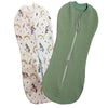 MammaChamp POD/Zipper Swaddle/Sleeping Bag/Blankets/Wrap/Sack for Newborn/Infant Baby 03 Months (Packof 2) (Light Green + Unic