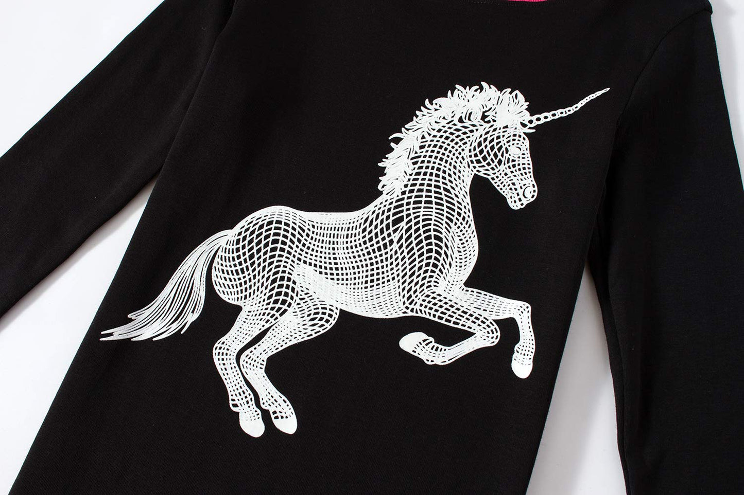 Glow In The Dark Unicorn Little Girl Pajamas For Kids Cotton Pjs Size 6