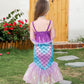 Itvti Little Girls Mermaid Costume Princess Dress Up Ariel Outfits With Accessories Wig Birthday Party Halloween Cosplay, Purple