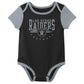 Outerstuff Nfl Newborn Baby And Infant Short Sleeve Bodysuit Variety 3-Pack - Las Vegas Raiders, 12M