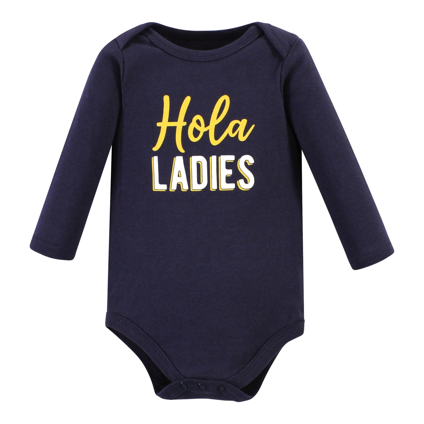 Hudson Baby Unisex Baby Cotton Long-Sleeve Bodysuits, Hola Ladies 3-Pack, 18-24 Months