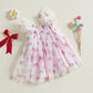 Toddler Baby Girl Dress Valentines Day Heart Bow Sleeveless Layered Tulle Tutu Dresses Princess Holiday Party Dress (D Pink Bow,