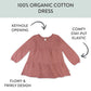 Honestbaby Long Sleeve Tiered Dress,Girl,Ash Rose,2T