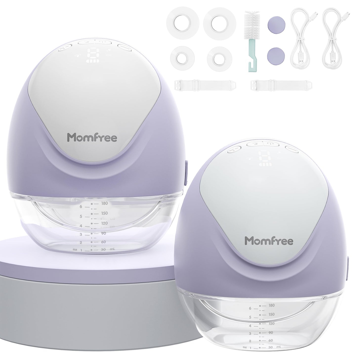 Hands Free Breast Pump:Wearable Breast Pump Portable With 3 Modes/9 Levels/Led Display - Low Noise,For 25/21/17Mm Silicone Cushi
