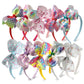 10Pcs Unicorn Hair Bows Headbands Pineapple Mermaid Print Headband Girls Princess Dance Party Hairbands For Children Kids