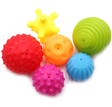 DOPHYRANIX 6 Pack Sensory Balls Spray Water Toy for Baby and Kids, Massage Soft & Textured Balls Set Develop Babys Tactile Sens