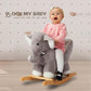 Rock My Baby Rocking Horse Elephant with Chair, Plush Stuffed Rocking Animals, Baby Rocker with Sweet Music, Animal Ride on for