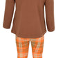 Unique Baby Girls 3 Piece Thanksgiving Turkey Embroidery Plaid Outfit (8)