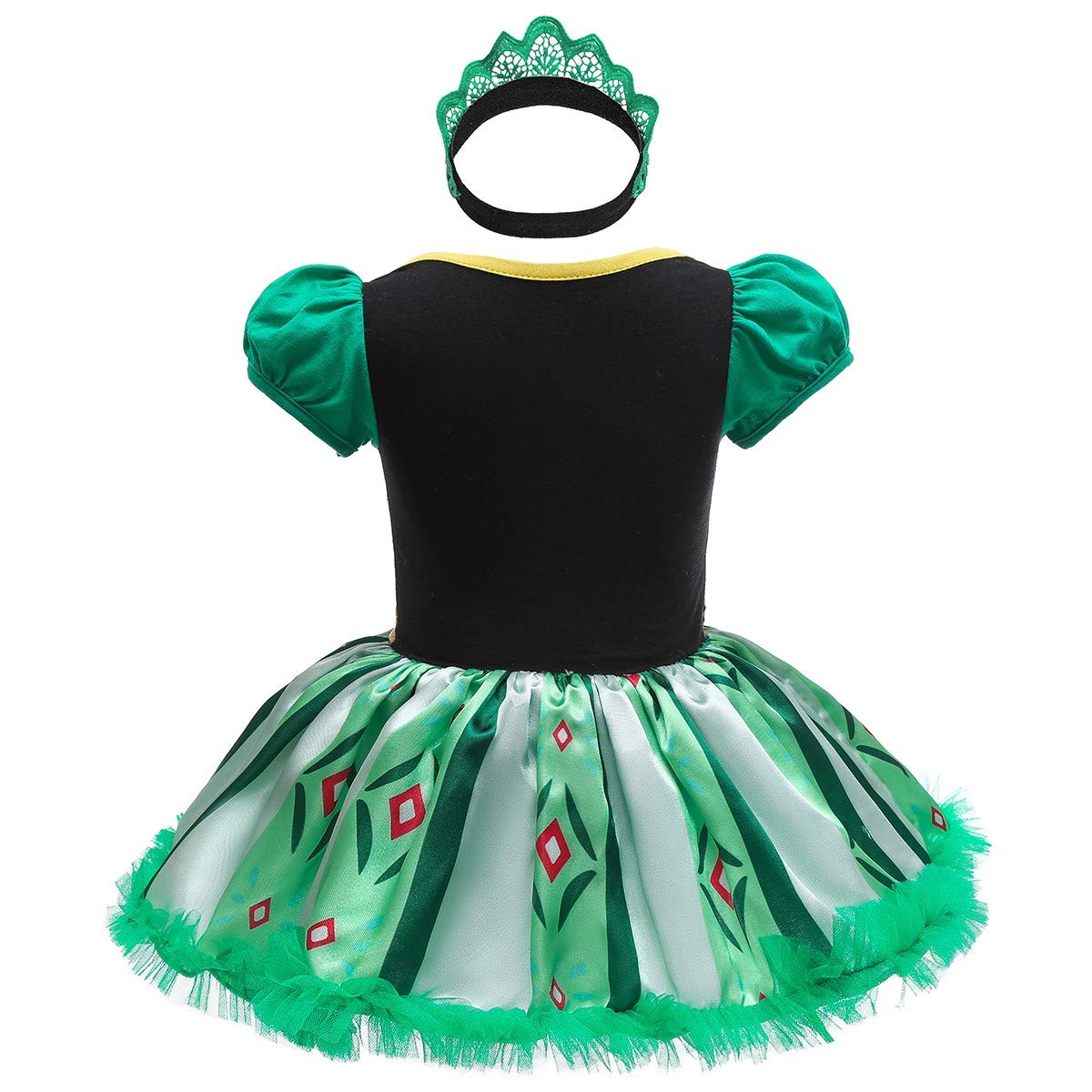 Hihcbf Baby Girls Anna Princess Halloween Costume Christmas Birthday Bodysuit Romper Tutu Dress W/Headband