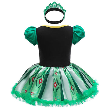 Myrisam Baby Girls Anna Princess Birthday Bodysuit Romper Tutu Dress Christmas Halloween Costumes W/Headband