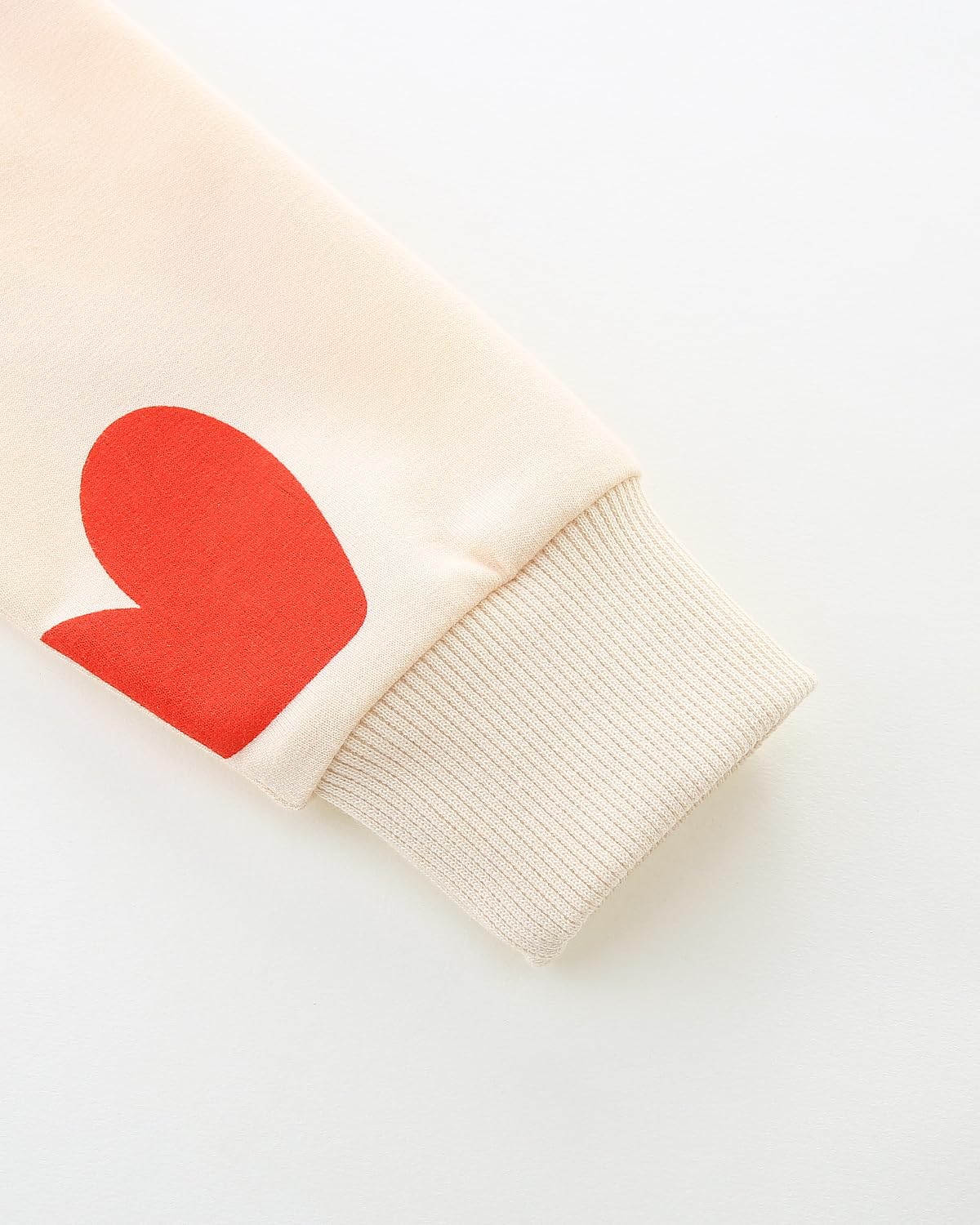 Mrocioa Valentine'S Day Heart Graphic Shirt Girl Cotton Sweatshirt Vday Kids Long Sleeve Crewneck Beige Tops For 6 Years