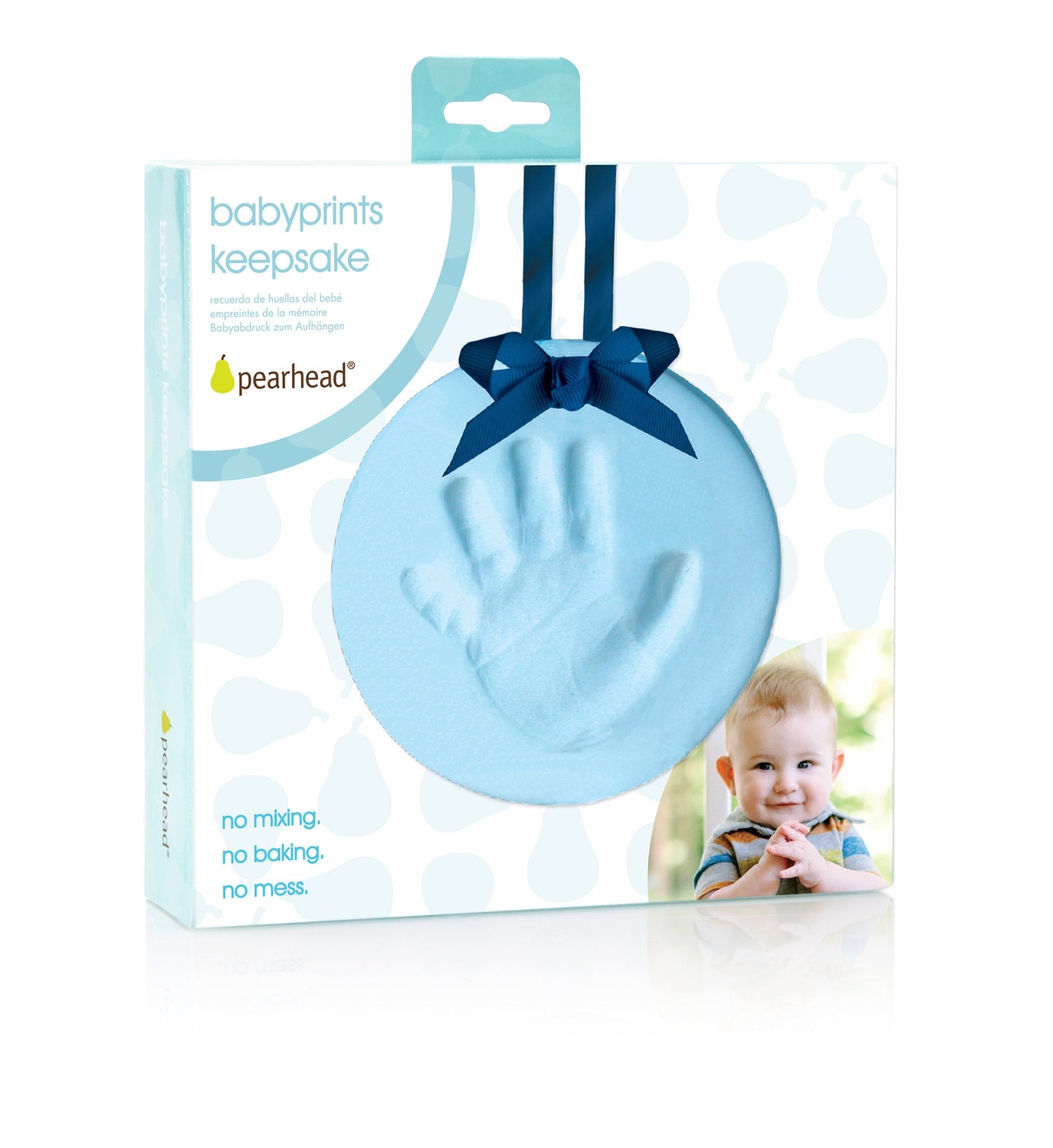 Pearhead Babyprints Babys First Handprint or Footprint Ornament Kit, Easy No-Bake DIY Clay Impression, Christmas Baby Keepsake