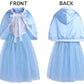 Myzls Cinderella Princess Dress Girls Snow White Fancy Party Costume Halloween Dress Up Outfit Size 120, 4-5 Years,Blue