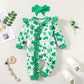 Doisbetthsay Valentines Day Baby Girl Outfit Long Sleeve Heart Print Romper Bodysuit Jumpsuit With Headband Baby Clothes (Shamro