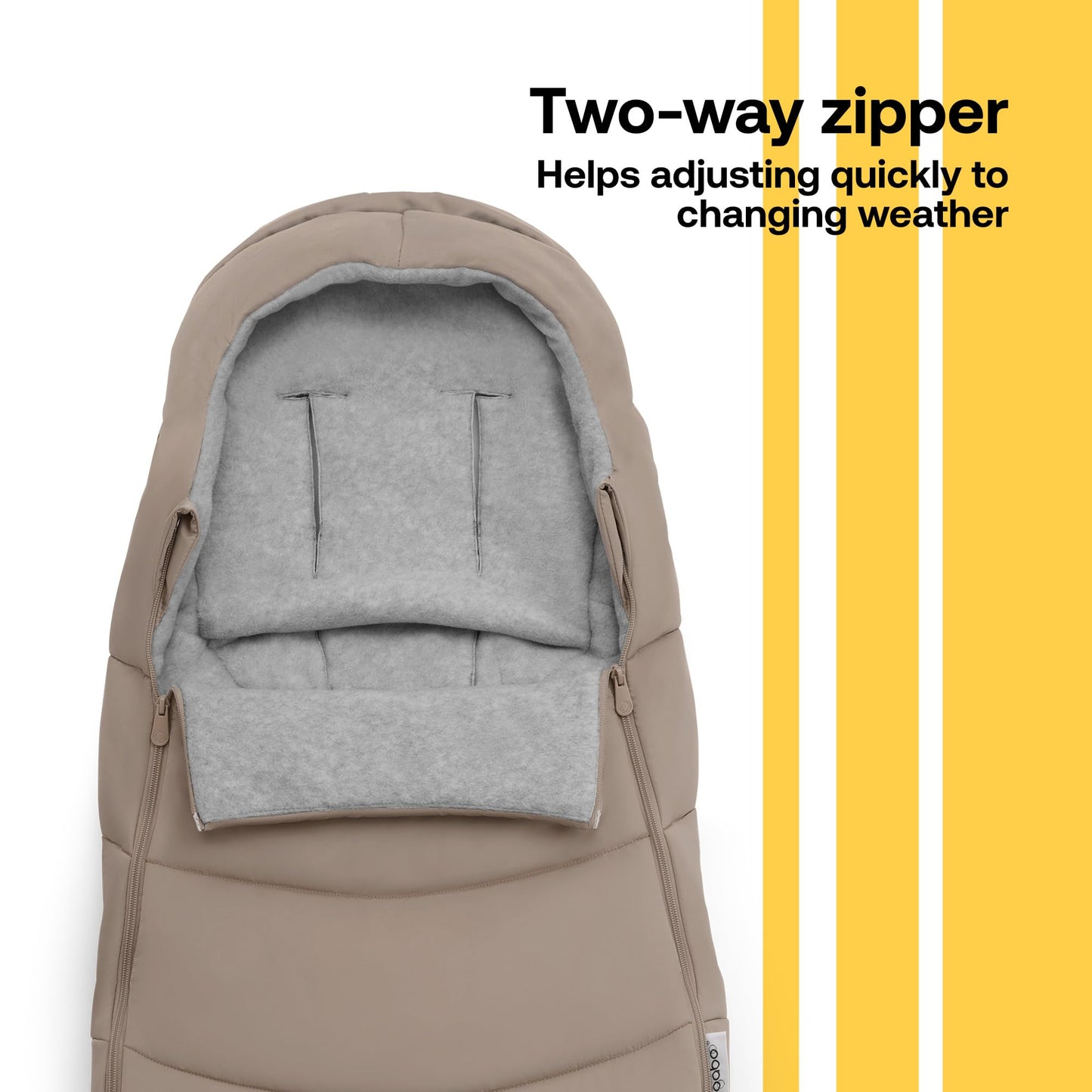 Bugaboo Footmuff - All-Season Stroller Accessory Weatherproof Climate Control Removable And Reflective (Dune Taupe)