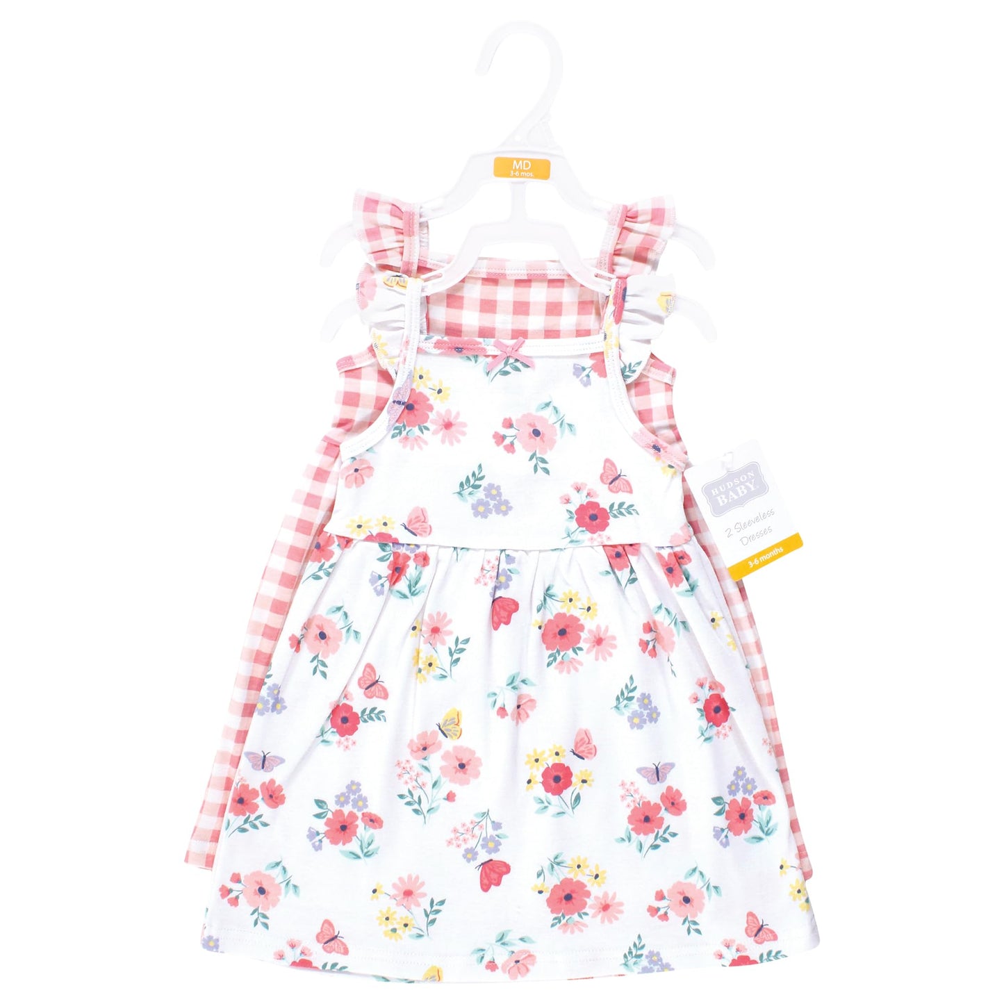 Hudson Baby Baby Girls Cotton Dresses, Butterfly Floral, 18-24 Months