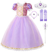 Jerrisapparel Girls Princess Costume Birthday Party Cosplay Purple Dress With Accessories (Purple With Accessories, 6)