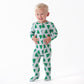 Gerber Baby Girls Buttery-Soft Snug Fit Footed Pajamas With Viscose Made Eucalyptus And Toddler Sleepers, Spruce, 0-3 Months Us