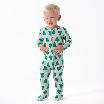 Gerber Baby Girls Buttery-Soft Snug Fit Footed Pajamas With Viscose Made Eucalyptus And Toddler Sleepers, Spruce, 0-3 Months Us