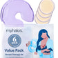Breast Therapy Pack -2 Hot Cold Breast Therapy Packs & 4 Hydrogel Nipple Pads For Breastfeeding - Breast Heating Pad Breastfeedi