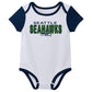 Outerstuff Nfl Newborn Baby And Infant Short Sleeve Bodysuit Variety 3-Pack - Seattle Seahawks, 6-9M
