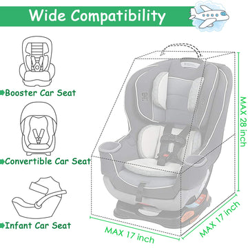 Yorepek Car Seat Travel Bag, Padded Car Seats Backpack For Air Travel, Heavy Duty Carseat Travel Bag For Airplane, Airport Gate