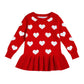 Baby Girl Valentine'S Day Outfit Toddler Kids Love Long Sleeve Knit Sweater Crewneck Pullover Sweatshirt Tops Dress (Red2, 5T)
