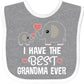 Inktastic Grandchild Best Grandma Ever Baby Bib Heather And White 29Ce0