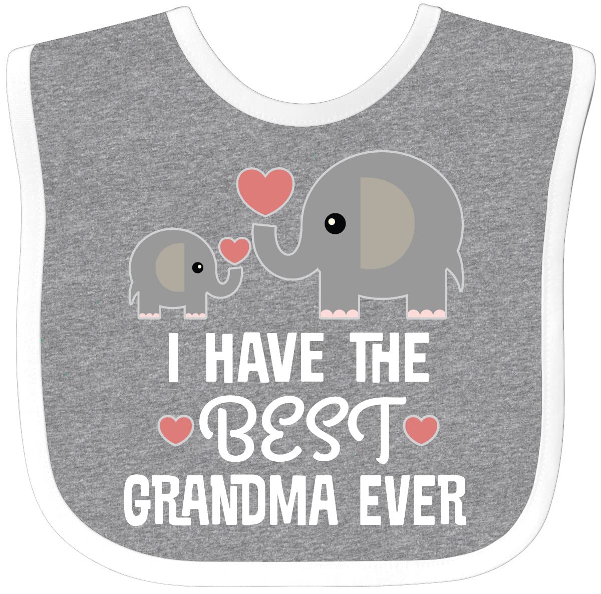 Inktastic Grandchild Best Grandma Ever Baby Bib Heather And White 29Ce0