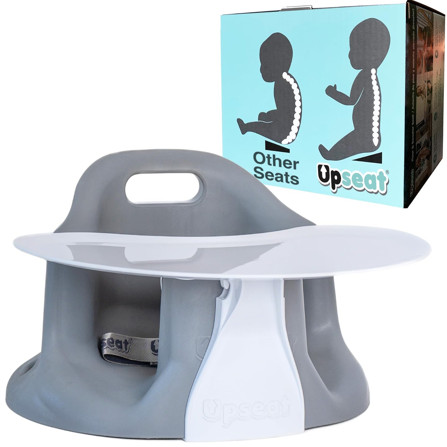 Upseat Baby Floor Seat Booster Chair for Sitting Up with Removable Tray for Meals and Playtime, Developed with Physical Therapis