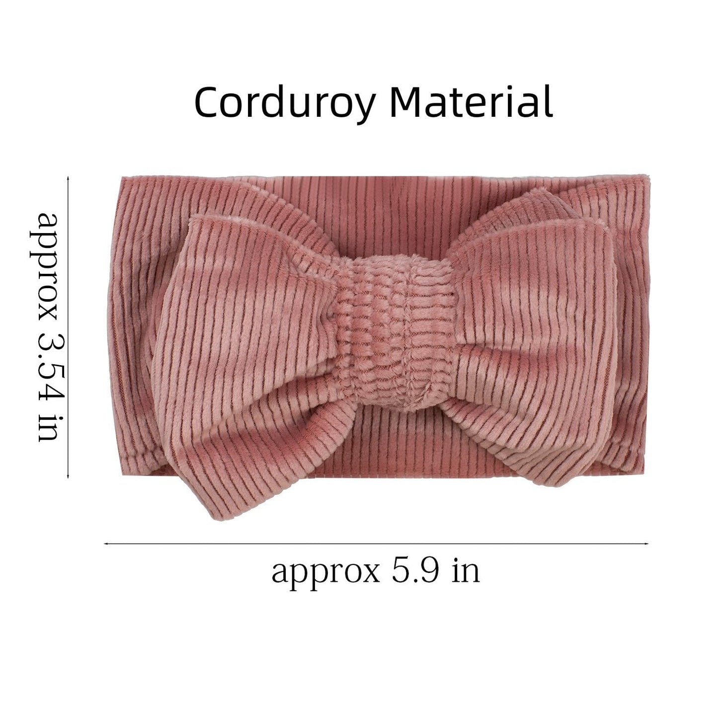Jiahang Baby Bows Turban Knotted Head Wraps, Corduroy Big Hair Bow Headbands, Stretchy Hair Bands For Newborn Infant Toddlers Gi