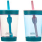 Contigo Kids Spill-Proof 14Oz Tumbler With Straw And Bpa-Free Plastic, Fits Most Cup Holders And Dishwasher Safe, 2-Pack Strawbe