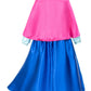 Party Chili Princess Costumes Birthday Party Dress Up For Little Girls/Long Sleeve With Cape,Wig,Crown,Gloves 9-10 Years (150)